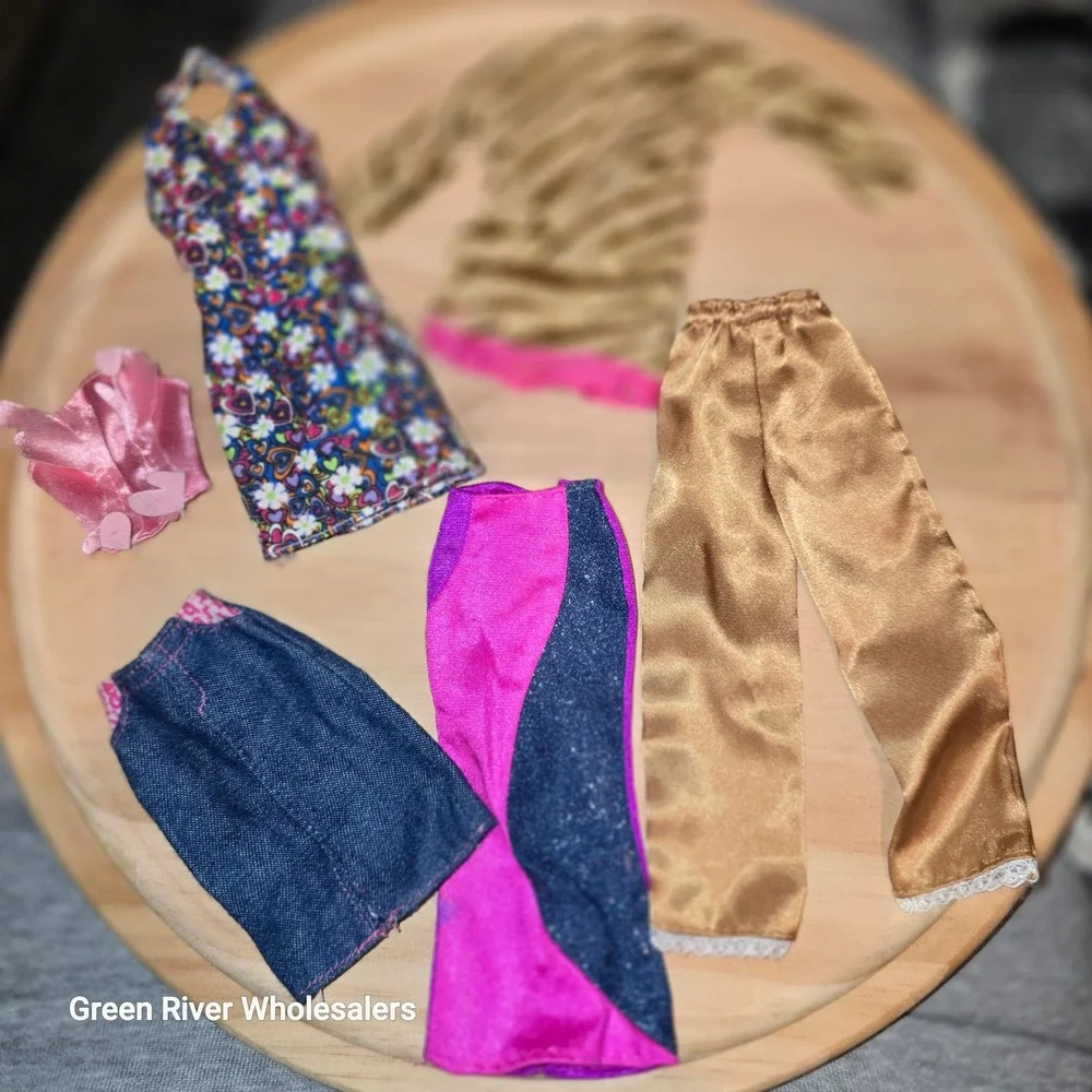 Barbie Doll Clothes Lot Mixed Styles Dress Skirt Pants Top Accessories Kids - Picture 1 of 5